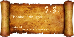 Thomka Zágon névjegykártya